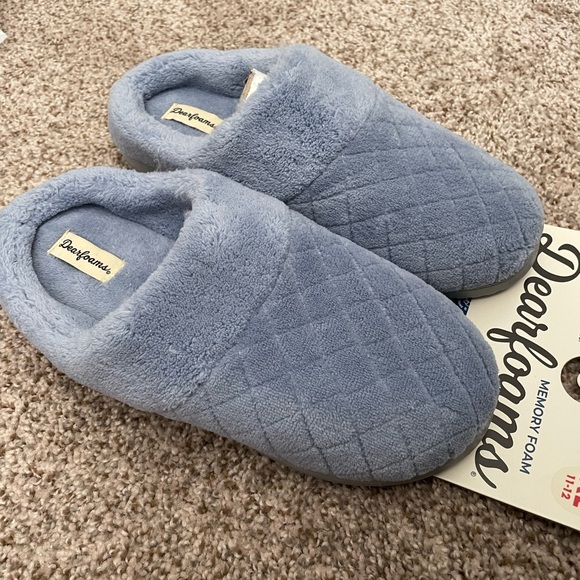 NWT, baby blue, dear foams, memory foam, xl, 11/12 slipper, house shoe, winter - Picture 1 of 4